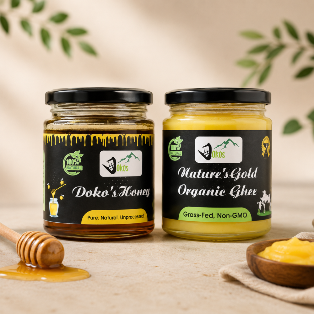 Dokos Best Combo – Premium Pure Honey and Organic Ghee Combo
