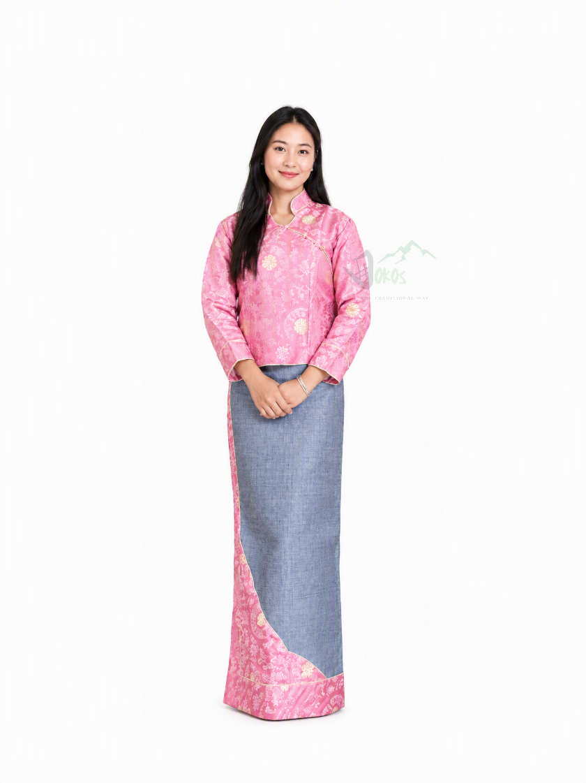 Tamang Traditional Dress for Women by Dokos – Authentic Nepali Himalayan Cultural Dress
