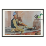 Handmade Nepali solitude watercolor painting traditional cultural artwork