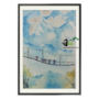 Handmade Nepali watercolor landscape painting Miles To Go by Dokos