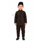 Red & White Dots Newari Cultural Clothing Set for Boys with Newari Topi