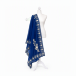Blue Gurung/Magar Ghalek traditional women's attire with gold decorative detailing.